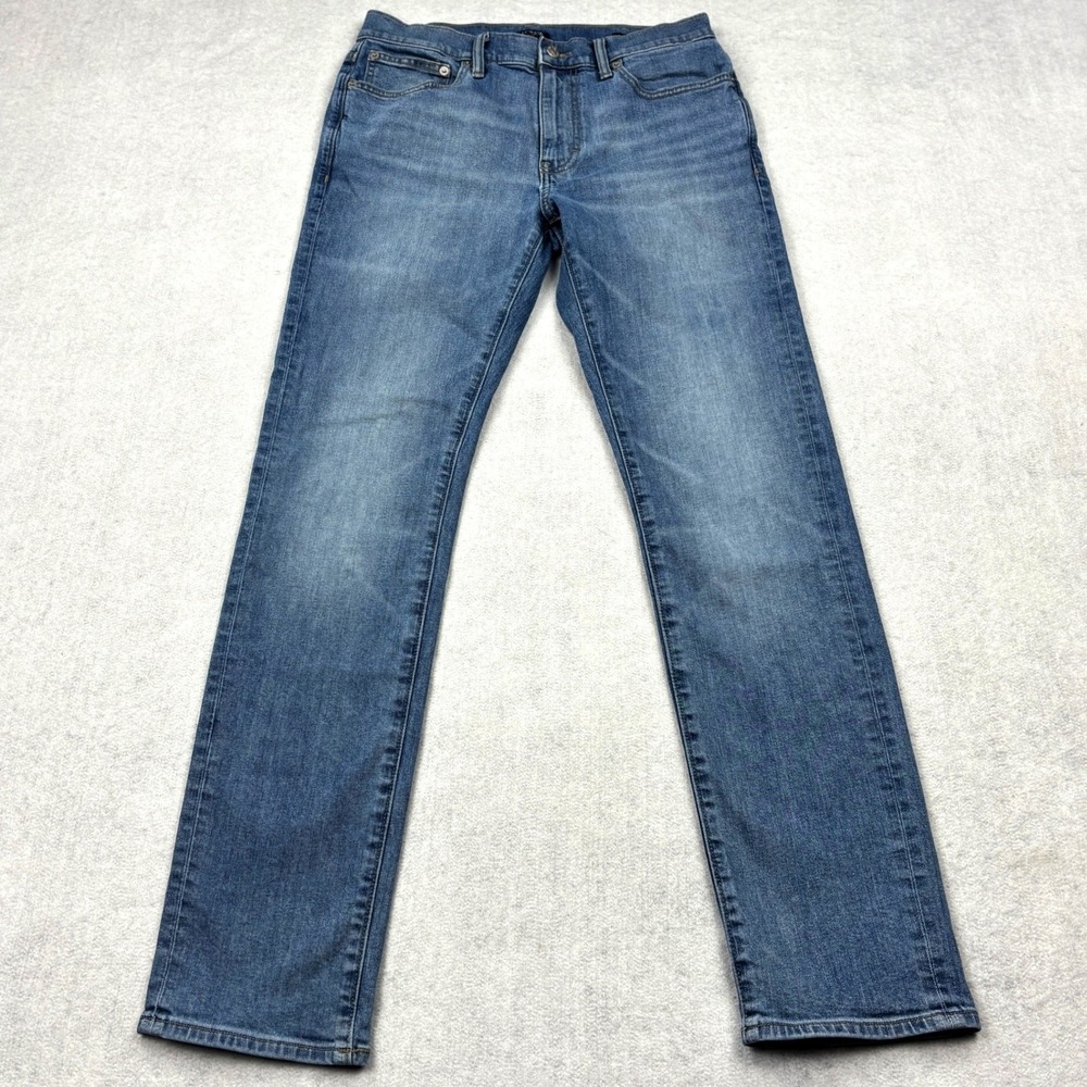 JCrew Mens 28x32 Straight Fit Flex Jeans Medium Wash Stretch Denim Pants AZ852